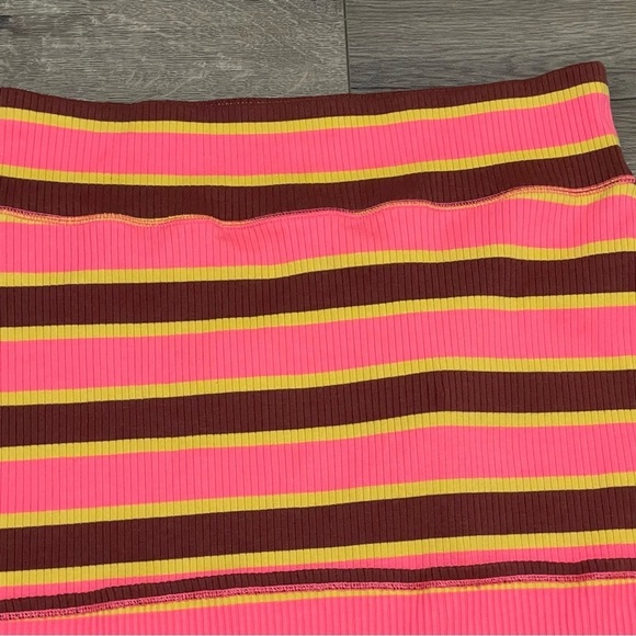 Aerie Skirt Womens Striped Ribbed Midi Skirt Side Slits Sz XL NWT - Picture 4 of 7